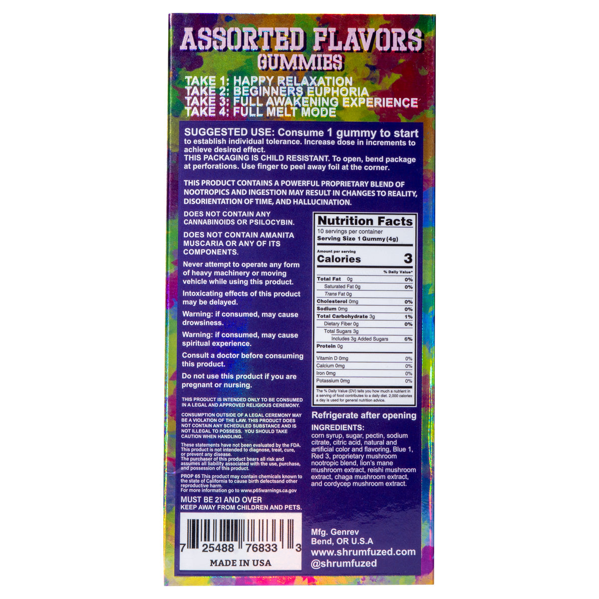 Shrumfuzed 800mg Gummies - Assorted (4pk/10pk)