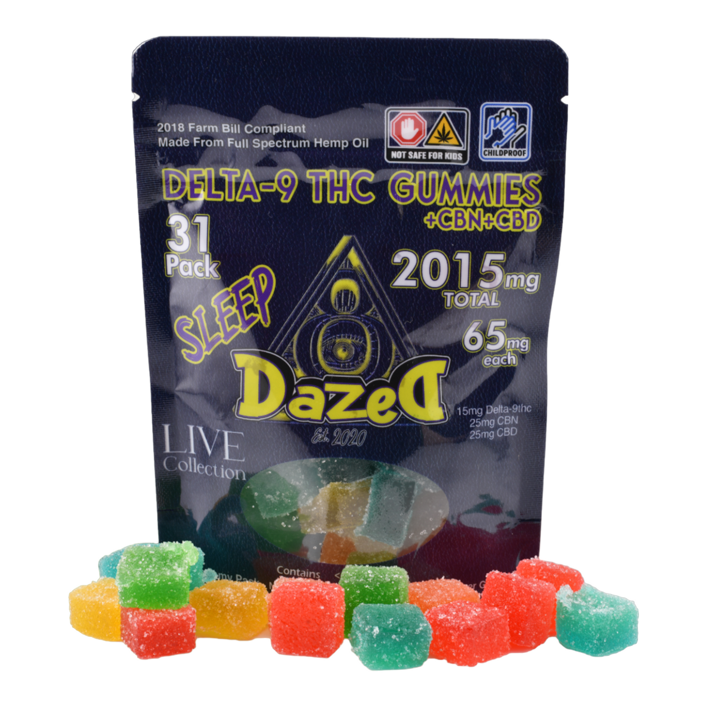 65mg Gummies - CBN/CBD/D9 Live Collection - "Sleep"