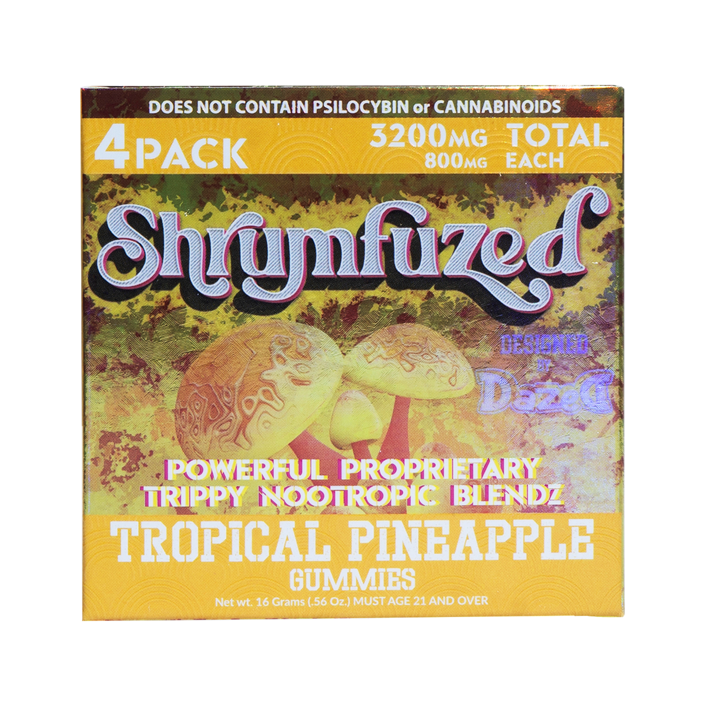 Shrumfuzed 800mg Gummies - Tropical Pineapple (4pk/10pk)
