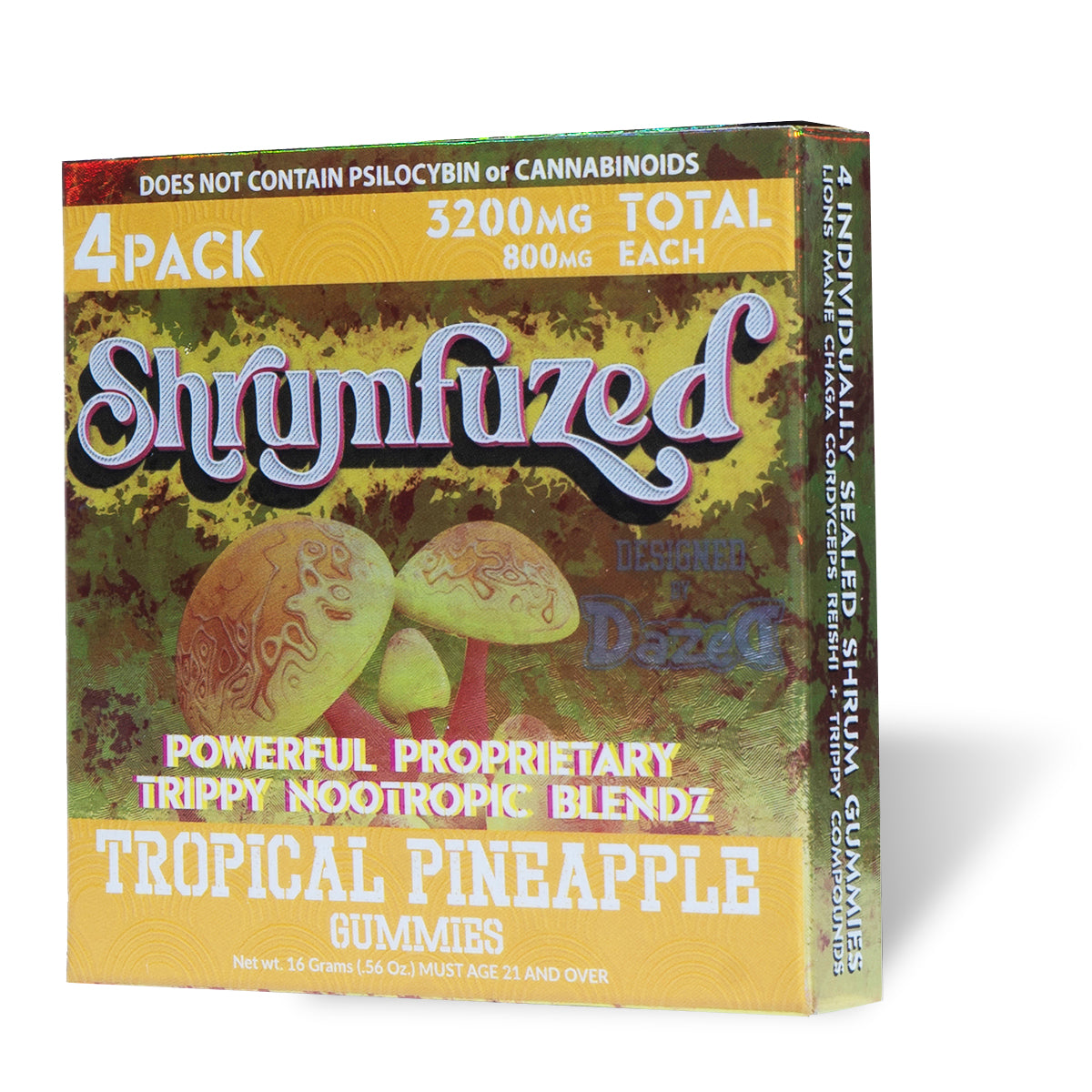 Shrumfuzed 800mg Gummies - Tropical Pineapple (4pk/10pk)
