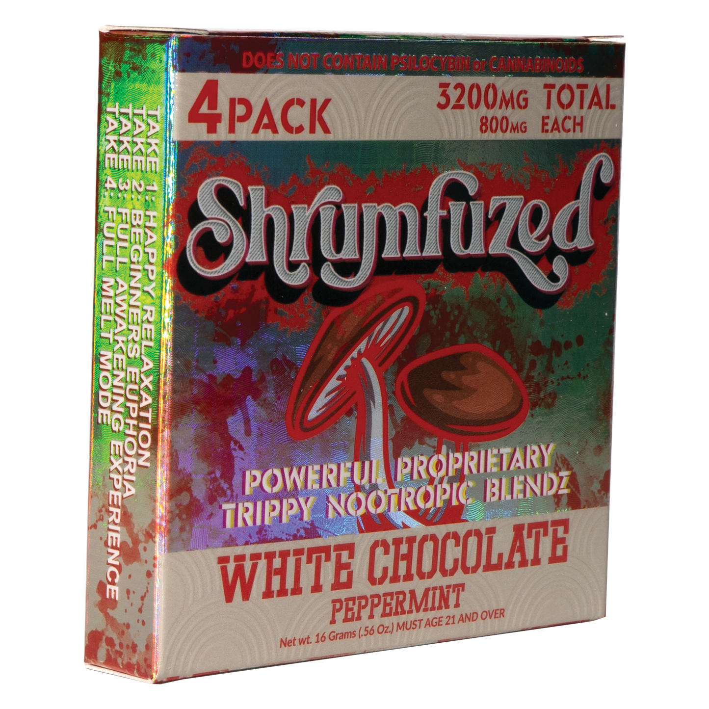 Shrumfuzed 800mg Chocolates - White Chocolate Peppermint (4pk/10pk)