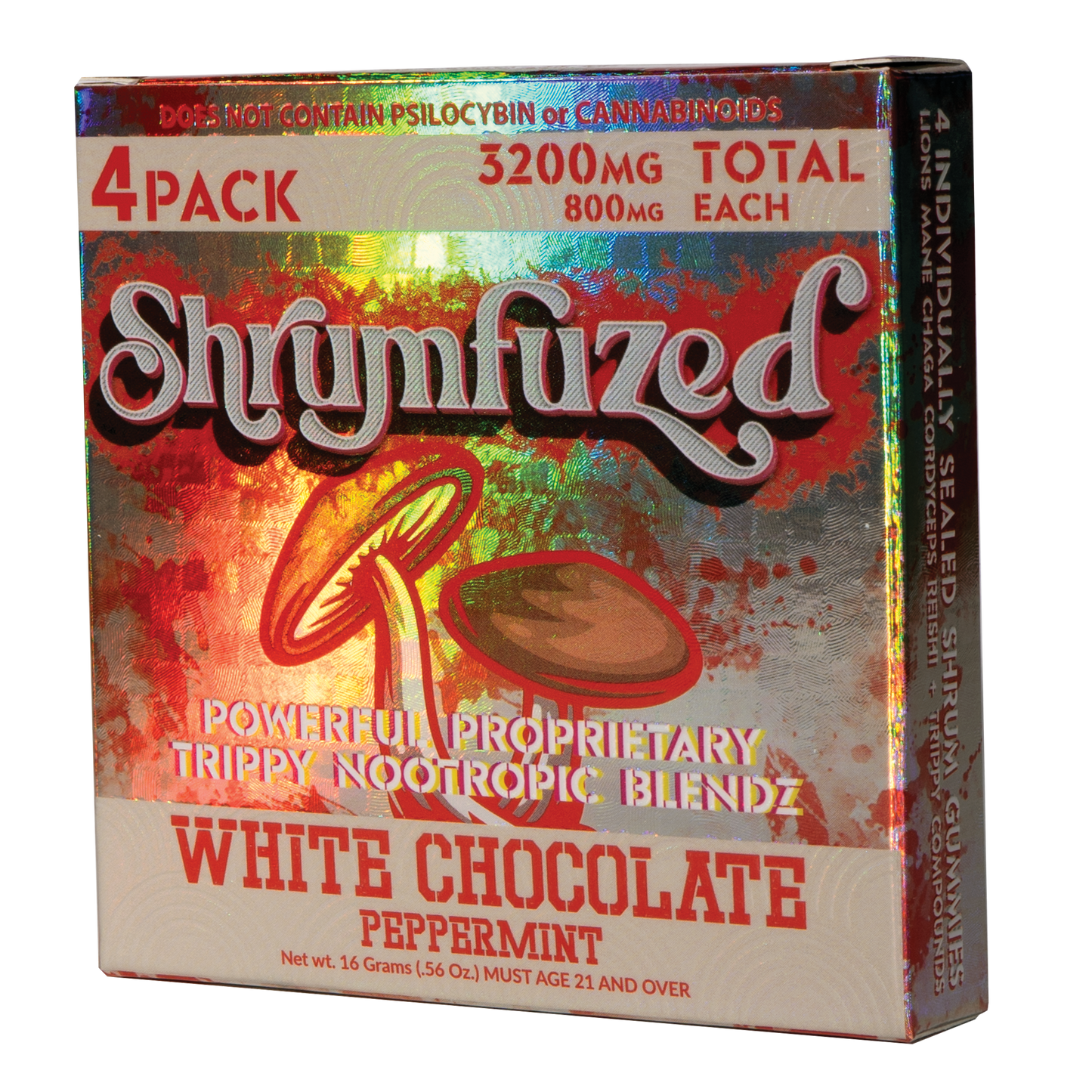 Shrumfuzed 800mg Chocolates - White Chocolate Peppermint (4pk/10pk)
