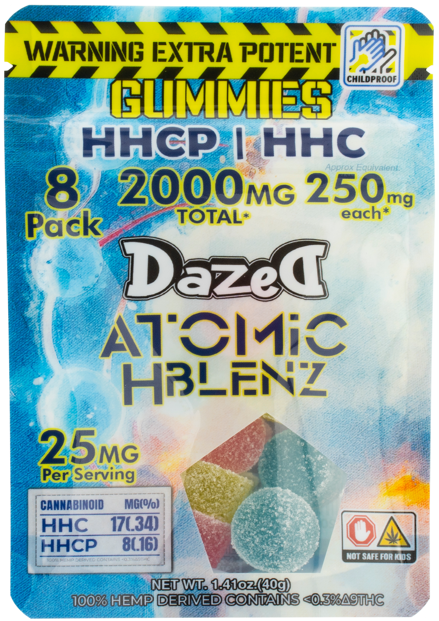 Dazed 8pk - Atomic HBlenz Gummy (250mg)