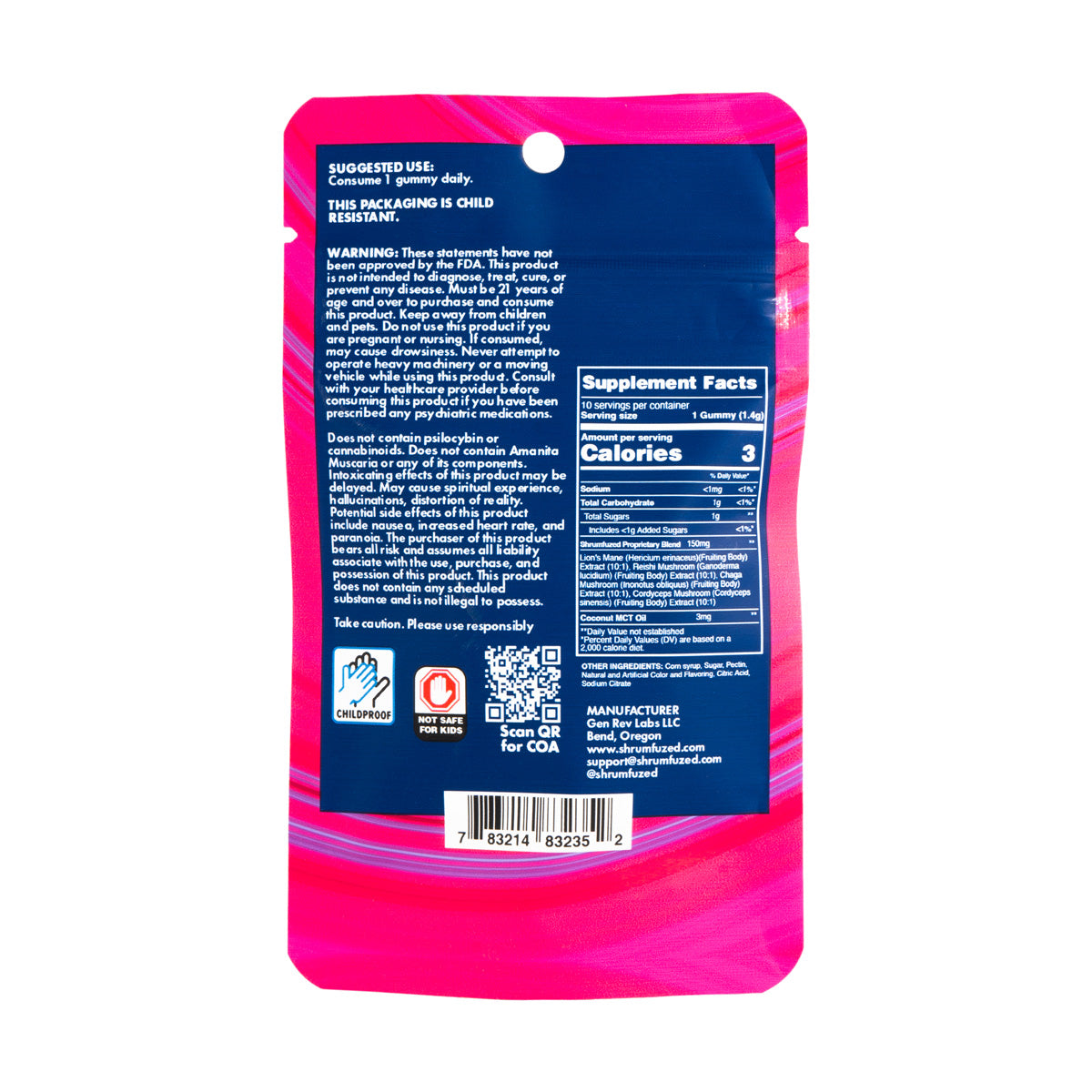 Shrumfuzed Miniz - 320mg Gummies - Strawmelon (10pk/100pk)