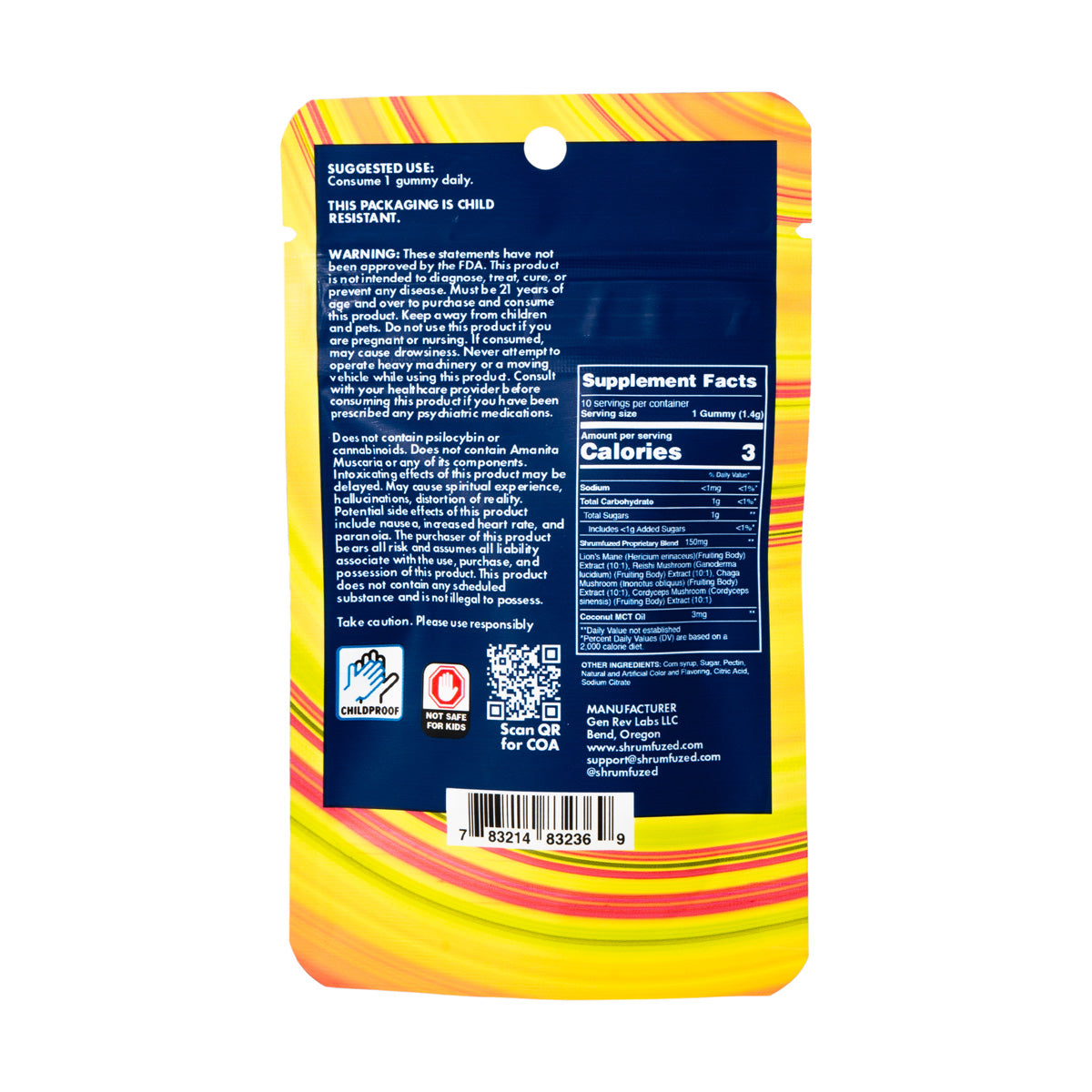 Shrumfuzed Miniz - 320mg Gummies - Tropical Peach (10pk/100pk)