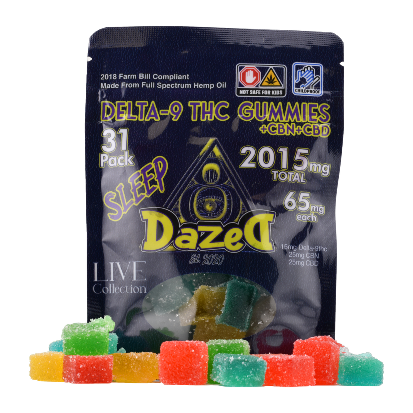 65mg Gummies - CBN/CBD/D9 Live Collection - "Sleep"