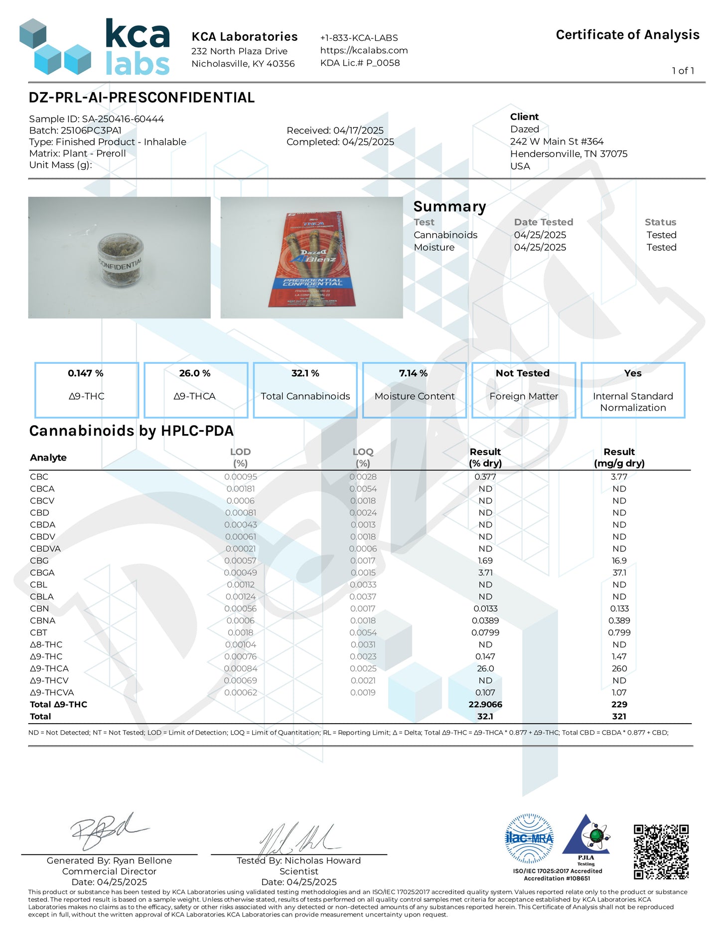 Ai Blenz THC-A Flower - Presidential Confidential (1G)