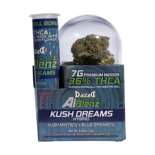 Ai Blenz THC-A Flower + Pre-Roll - Kush Dreams (7G/Bonus .75G Pre-roll)