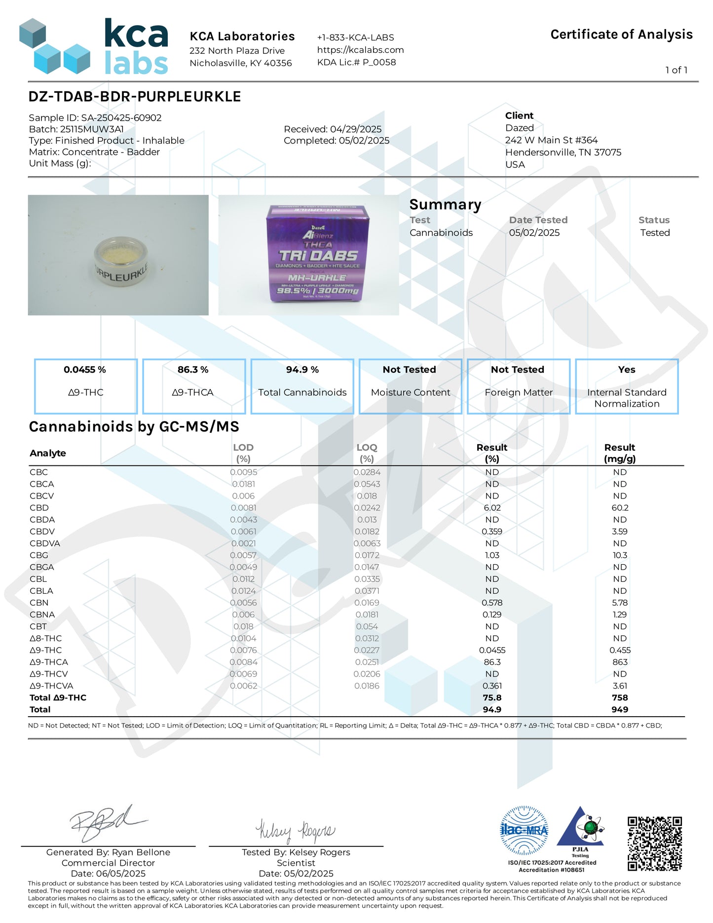 Ai Blenz Dab Triad - THC-A - MK-Urkle (3G)