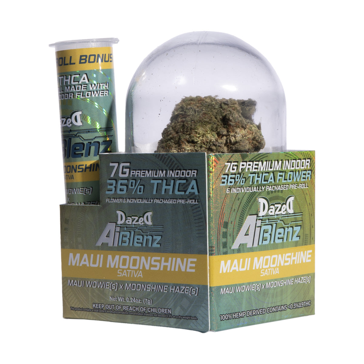 Ai Blenz THC-A Flower + Pre-Roll - Maui Moonshine (7G/Bonus .75G Pre-roll)